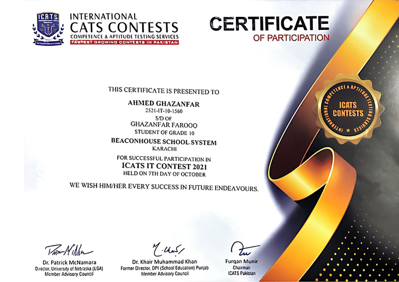 ICATS Certificate
